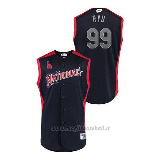 Maglia Baseball Bambino Los Angeles Los Angeles Dodgers 2019 All Star Game Player National League Hyun Jin Ryu Blu